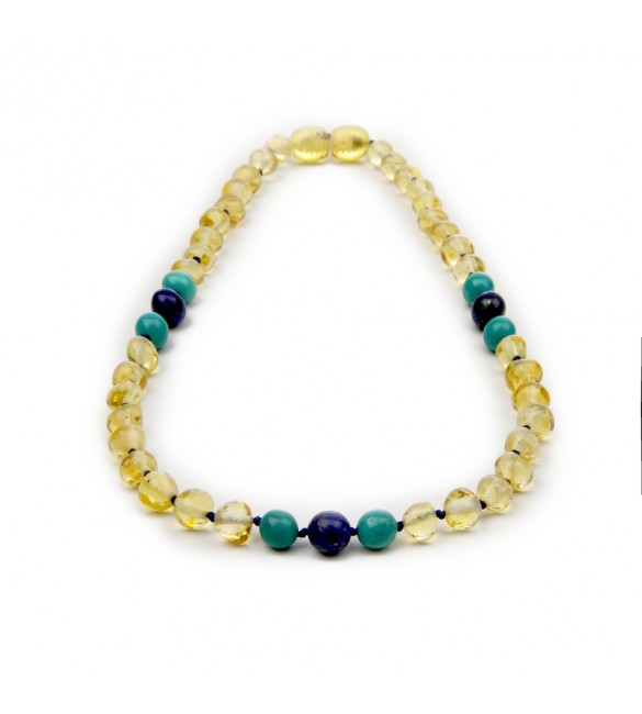 Amber teething necklace - Gemstone - Polished lemon